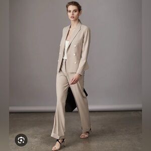 NWT Reiss Maddox Wide Leg Tailored Trouser in Camel size UK4 US0